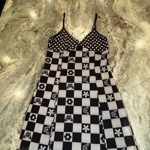 Forever 21 NWT Checkered Slip Dress w/ butterflies size L